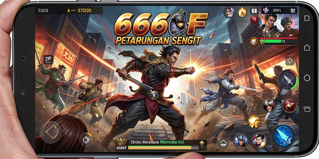 Tampilan aksi seru dalam permainan Fighting 666F.