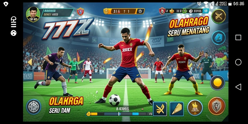 Screenshot gameplay <strong>777ZX</strong> menampilkan aksi seru di pertandingan olahraga.