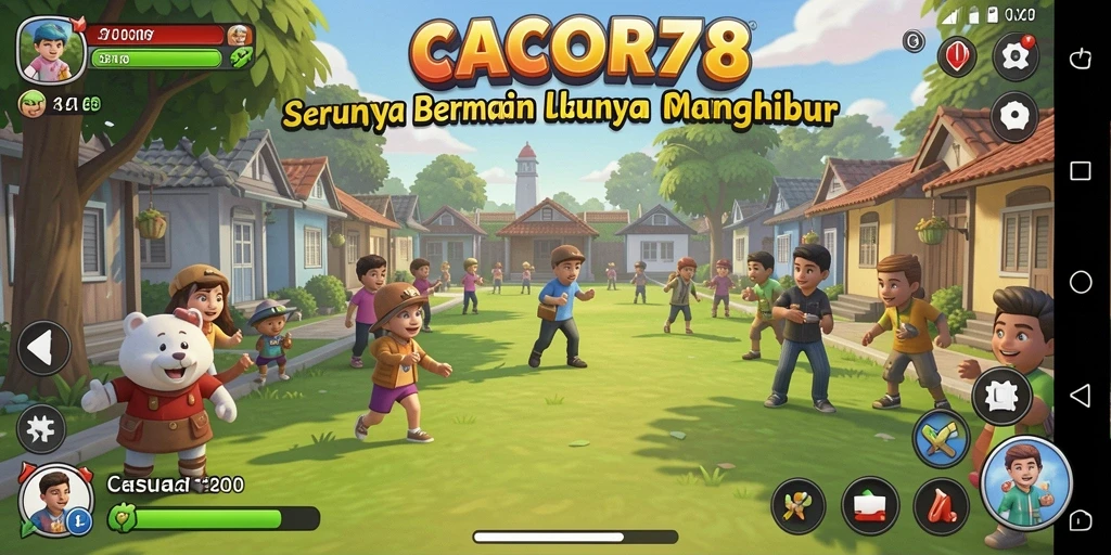 Screenshot menunjukkan gameplay seru dan penuh warna dari CACOR78.