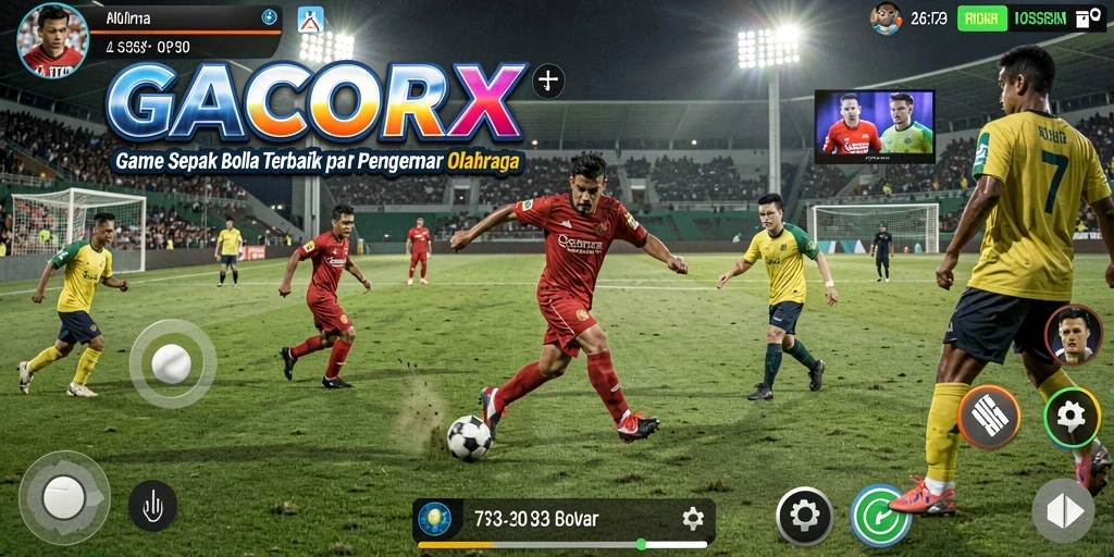 Tampilan screenshot GACORX saat pertandingan sepak bola yang seru.