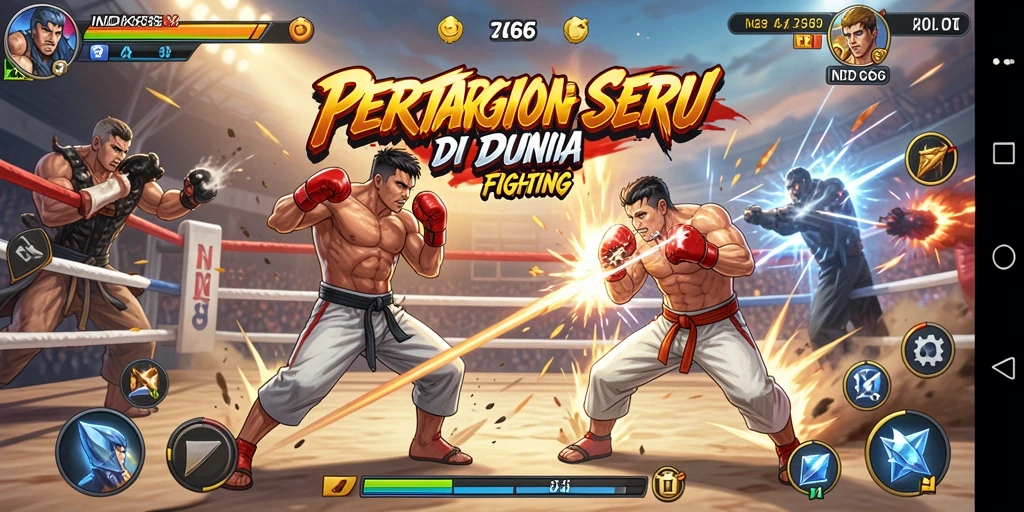 Gameplay pertarungan epik dalam IND666 dengan aksi seru.