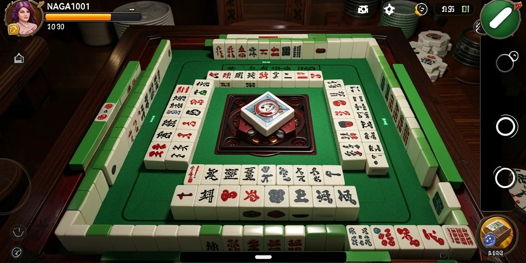 Tampilan gameplay seru dari NAGA1001 dengan ubin Mahjong yang menarik.