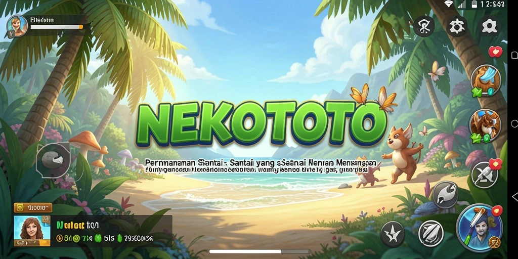 Screenshot gameplay menggemaskan dari NEKOTOTO dengan karakter lucu.