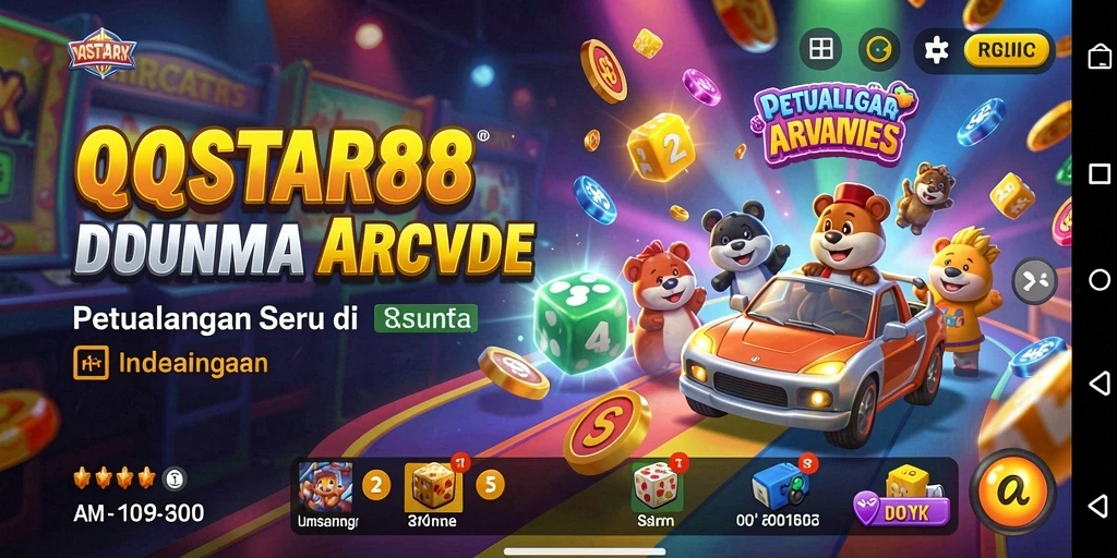 Screenshot utama menunjukkan aksi seru dalam game Arcade.