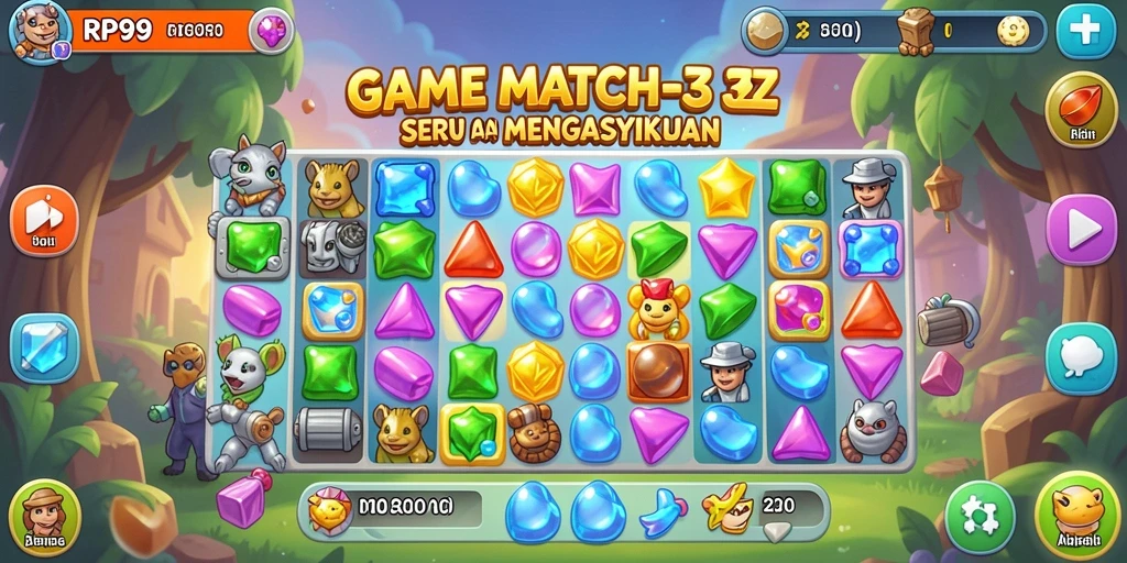 Screenshot gameplay RP99 yang penuh warna dan menarik.