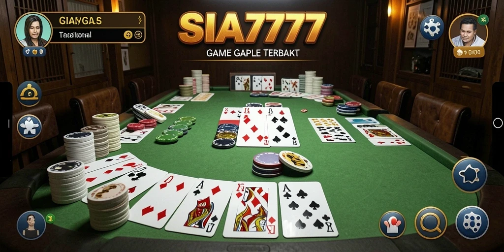 Tampilan gameplay SIA777 dengan aksi permainan Gaple yang seru.