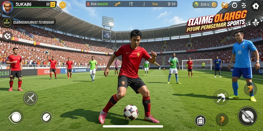 Tampilan gameplay yang menarik dalam SUKA86, penuh aksi olahraga.