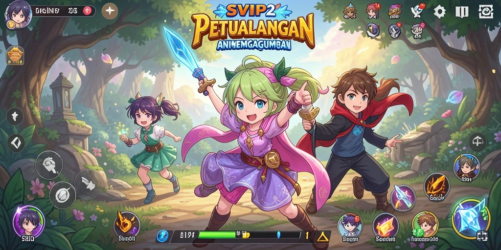 Screenshot dari gameplay SVIP2 yang menampilkan karakter anime.