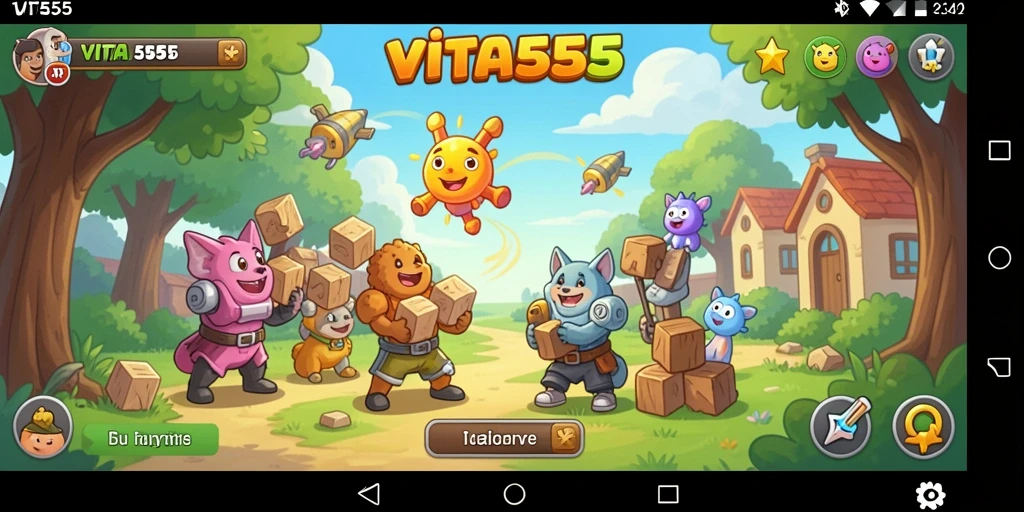 Tampilan gameplay menarik dari aplikasi VITA555 dengan berbagai teka-teki.