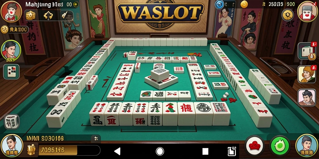 Tampilan menarik dari gameplay WASLOT dengan ubin Mahjong yang beragam.